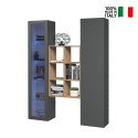 Modern storage wall with display cabinet bookcase wood Teret RT On Sale
