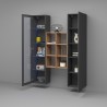 Modern storage wall with display cabinet bookcase wood Teret RT Discounts