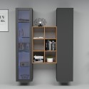 Modern storage wall with display cabinet bookcase wood Teret RT Catalog