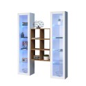 Living room storage wall 2 white wooden bookcases Kesia WH Offers