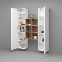 Suspended white wall system 2 cupboards 6 shelves Gemy WH Discounts
