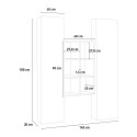 Suspended white wall system 2 cupboards 6 shelves Gemy WH Catalog