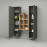 Modern wooden bookcase wall unit 2 wardrobes living room Gemy RT Offers