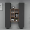 Modern wooden bookcase wall unit 2 wardrobes living room Gemy RT Sale