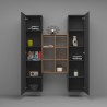Modern wooden bookcase wall unit 2 wardrobes living room Gemy RT Discounts
