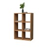 Modern wall-mounted bookcase wood 6 shelves 60x90x25cm Roderik M Offers