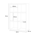 Modern wall-mounted bookcase wood 6 shelves 60x90x25cm Roderik M Catalog
