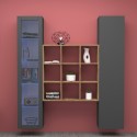 Tilla RT modern black showcase bookcase suspended wall unit Sale