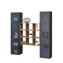 Living room storage wall 2 display cabinets modern wooden bookcase Vila RT Offers