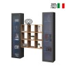 Living room storage wall 2 display cabinets modern wooden bookcase Vila RT On Sale