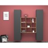 Suspended storage wall 2 cupboards modern wooden bookcase Pella RT Sale