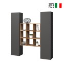 Suspended storage wall 2 cupboards modern wooden bookcase Pella RT On Sale