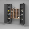 Suspended storage wall 2 cupboards modern wooden bookcase Pella RT Discounts