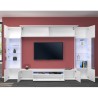 White Living Room Wall Unit with TV Stand and Two Glass Cabinets - Sultan WH Sale