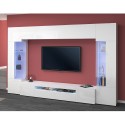 White Living Room Wall Unit with TV Stand and Two Glass Cabinets - Sultan WH Discounts