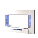 White Living Room Wall Unit with TV Stand and Two Glass Cabinets - Sultan WH Offers