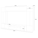 Modern Wall Unit with Floating TV Stand and 2 Glass Cabinets Sultan RT Choice Of