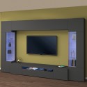 Modern Wall Unit with Floating TV Stand and 2 Glass Cabinets Sultan RT Promotion