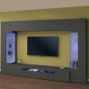Modern Wall Unit with Floating TV Stand and 2 Glass Cabinets Sultan RT Promotion