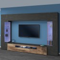 Modern black wood TV wall unit 2 wall cabinets Sultan AP Promotion