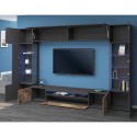 Modern black wood TV wall unit 2 wall cabinets Sultan AP Discounts