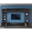 Modern black wood TV wall unit 2 wall cabinets Sultan AP Catalog