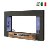 Modern black wood TV wall unit 2 wall cabinets Sultan AP On Sale