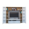 White Wooden Wall Unit with TV Stand and Bookshelf - Arkel WH Sale