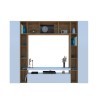 White Wooden Wall Unit with TV Stand and Bookshelf - Arkel WH Discounts