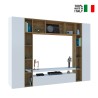 White Wooden Wall Unit with TV Stand and Bookshelf - Arkel WH On Sale