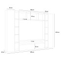 Arkel WH white wooden TV cabinet bookcase wall unit Catalog