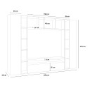 White Wooden Wall Unit with TV Stand and Bookshelf - Arkel WH Bulk Discounts