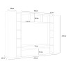 White Wooden Wall Unit with TV Stand and Bookshelf - Arkel WH Bulk Discounts