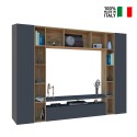 Modern TV stand bookcase storage wall black wood Arkel AP On Sale