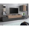 Modern wall-mounted TV stand black wood Stady AP Sale