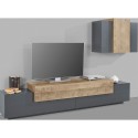 Modern wall-mounted TV stand black wood Stady AP Catalog
