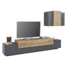 Modern wall-mounted TV stand black wood Stady AP Offers