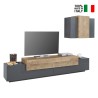 Modern wall-mounted TV stand black wood Stady AP On Sale