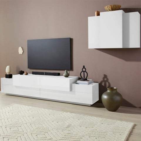 Modern design white wall-mounted TV stand Stady WH Promotion