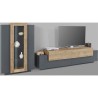 Modern Black and Wood Wall Unit Entertainment Center with TV Stand and Display Cabinet Woud AP Discounts