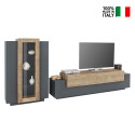 Modern black and wood TV cabinet wall unit Woud AP On Sale
