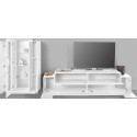 Woud WH White Living Room Wall Unit TV Stand with Glass Display Discounts