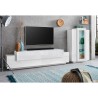 Woud WH White Living Room Wall Unit TV Stand with Glass Display Sale