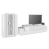 Woud WH White Living Room Wall Unit TV Stand with Glass Display Offers