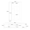 Woud WH White Living Room Wall Unit TV Stand with Glass Display Characteristics