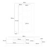 Woud WH White Living Room Wall Unit TV Stand with Glass Display Characteristics