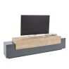 Modern TV stand black and wood 4 compartments 3 doors 200cm Corona Low Cyt Offers
