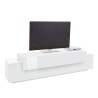 White 200cm living room TV stand 4 compartments and 3 doors Corona Low Lacq Offers
