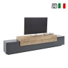 Modern design TV stand 240cm grey and wood Corona Low Hound On Sale