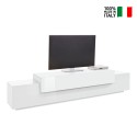 Modern design TV cabinet 240cm white 4 compartments and 3 doors Corona Low Bial On Sale